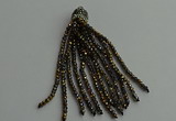 CGP427 2*3mm faceted rondelle handmade chinese crystal tassel pendants