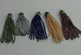 CGP430 2*3mm faceted rondelle handmade chinese crystal tassel pendants