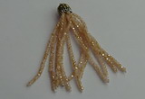 CGP435 2*3mm faceted rondelle handmade chinese crystal tassel pendants