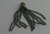 CGP438 2*3mm faceted rondelle handmade chinese crystal tassel pendants