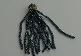 CGP440 2*3mm faceted rondelle handmade chinese crystal tassel pendants