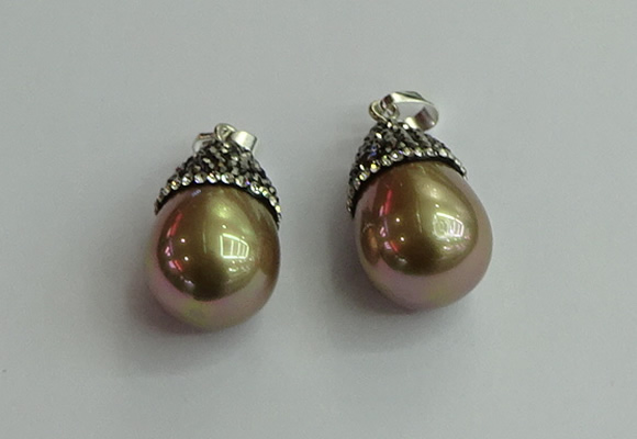 CGP461 15*25mm - 15*30mm teardrop pearl shell pendants wholesale