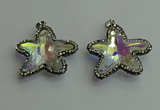 CGP505 35*35mm star crystal glass pendants wholesale