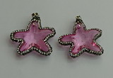 CGP508 35*35mm star crystal glass pendants wholesale