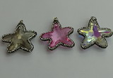 CGP509 35*35mm star crystal glass pendants wholesale