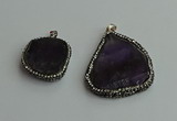 CGP560 25*35mm - 35*45mm freeform amethyst pendants wholesale