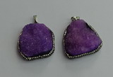 CGP592 25*40mm - 30*45mm freeform druzy agate gemstone pendants