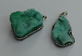 CGP595 25*40mm - 30*45mm freeform druzy agate gemstone pendants