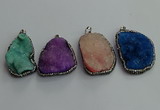 CGP598 25*40mm - 30*45mm freeform druzy agate gemstone pendants