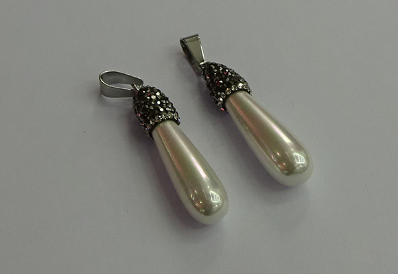 CGP618 10*40mm teardrop shell pearl pendants wholesale