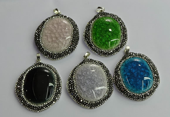 CGP666 40*45mm - 45*50mm freeform ceramic pendants wholesale