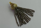 CGP673 2*3mm faceted rondelle handmade chinese crystal tassel pendants