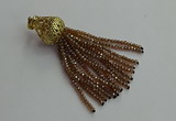 CGP674 2*3mm faceted rondelle handmade chinese crystal tassel pendants