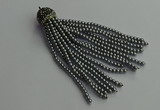 CGP679 3mm round handmade glass beaded tassel pendants wholesale