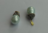 CGP716 15*25mm - 15*30mm teardrop shell pearl pendants wholesale