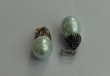 CGP717 15*25mm - 15*30mm teardrop shell pearl pendants wholesale