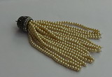 CGP718 3mm round handmade glass beaded tassel pendants wholesale