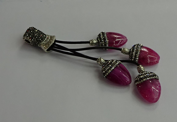 CGP739 18*25mm agate gemstone tassel pendants wholesale