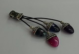 CGP743 18*25mm agate gemstone tassel pendants wholesale