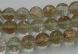 CGQ25 15.5 inches 10mm faceted round gold sand quartz beads