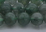 CGQ514 15.5 inches 12mm round matte imitation green phantom quartz beads