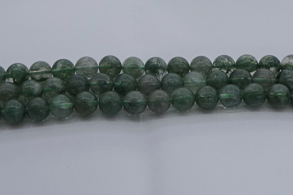 CGQ515 15.5 inches 14mm round matte imitation green phantom quartz beads