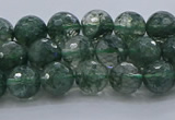 CGQ521 15.5 inches 6mm faceted round imitation green phantom quartz beads