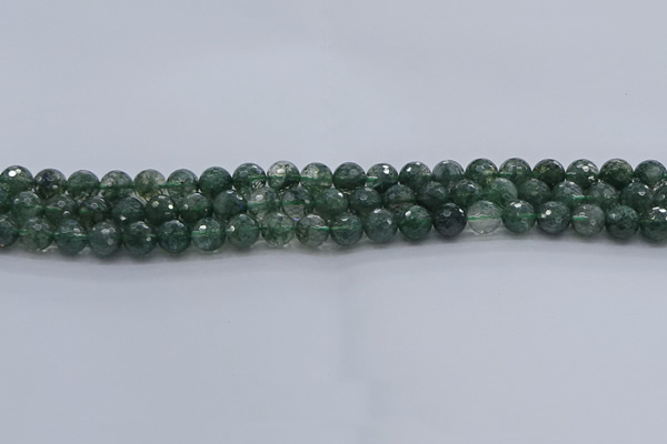 CGQ521 15.5 inches 6mm faceted round imitation green phantom quartz beads