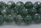 CGQ522 15.5 inches 8mm faceted round imitation green phantom quartz beads