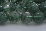 CGQ523 15.5 inches 10mm faceted round imitation green phantom quartz beads