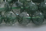 CGQ524 15.5 inches 12mm faceted round imitation green phantom quartz beads