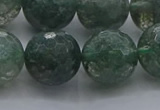 CGQ526 15.5 inches 16mm faceted round imitation green phantom quartz beads