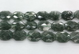 CGQ530 18*22mm - 18*25mm faceted octagonal green phantom quartz beads