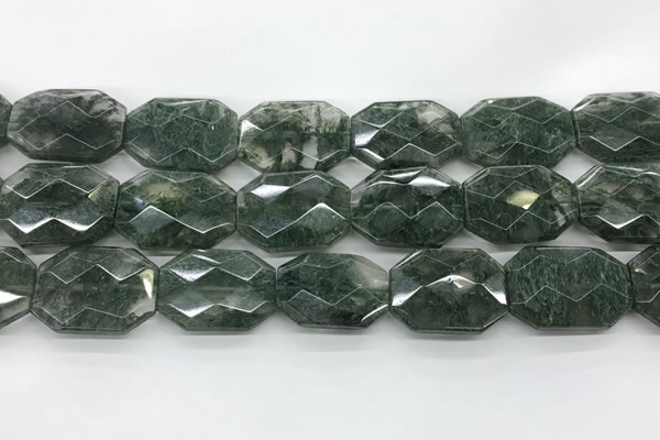 CGQ531 22*30mm - 24*32mm faceted octagonal green phantom quartz beads