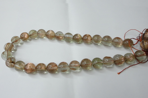 CGQ61 15.5 inches 14mm round gold sand quartz beads wholesale