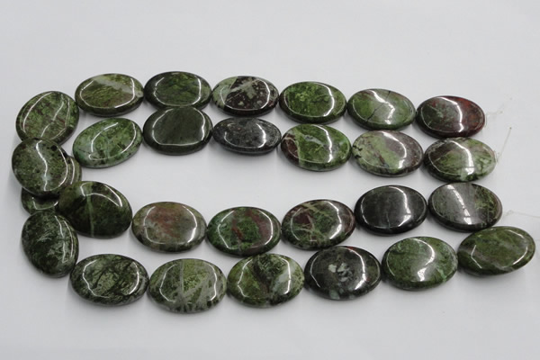 CGR12 16 inches 22*30mm oval green rain forest stone beads wholesale