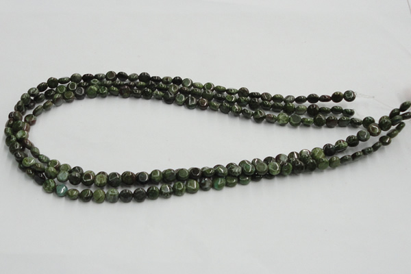 CGR14 16 inches 6mm flat round green rain forest stone beads wholesale