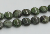 CGR15 16 inches 10mm flat round green rain forest stone beads wholesale