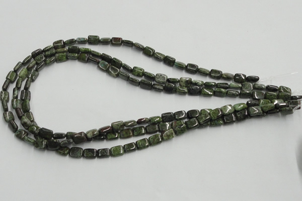 CGR17 16 inches 6*8mm rectangle green rain forest stone beads wholesale