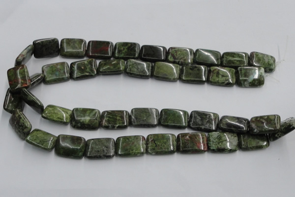 CGR18 16 inches 15*20mm rectangle green rain forest stone beads wholesale