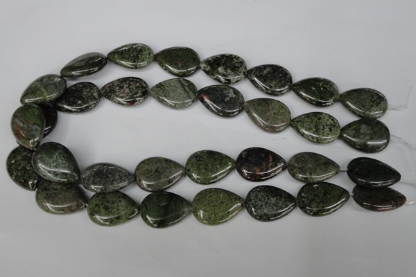 CGR25 15.5 inches 18*25mm flat teardrop green rain forest stone beads