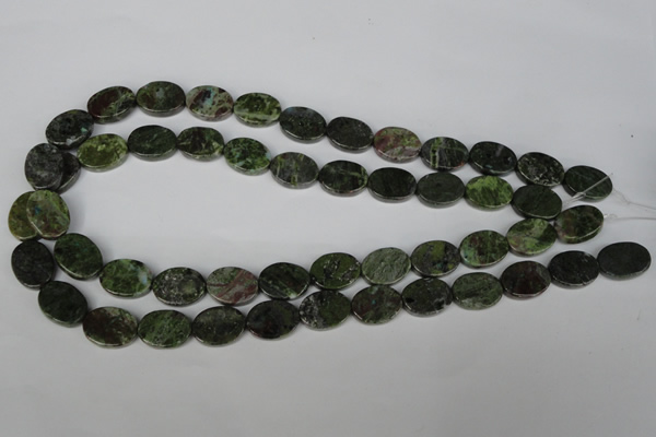 CGR26 15.5 inches 12*16mm oval green rain forest stone beads