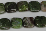 CGR32 15.5 inches 10*10mm square green rain forest stone beads