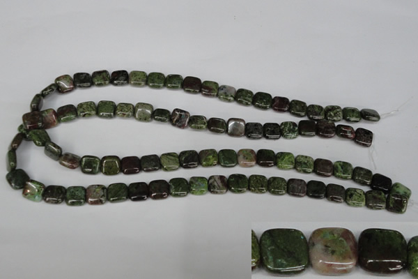 CGR32 15.5 inches 10*10mm square green rain forest stone beads