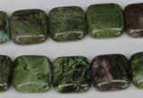 CGR33 15.5 inches 14*14mm square green rain forest stone beads