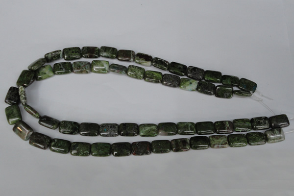 CGR34 15.5 inches 10*14mm rectangle green rain forest stone beads