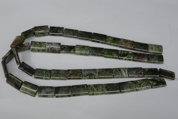 CGR36 15.5 inches 13*18mm flat tube green rain forest stone beads