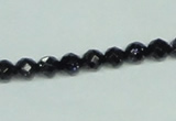 CGS105 15.5 inches 6mm faceted round blue goldstone beads wholesale