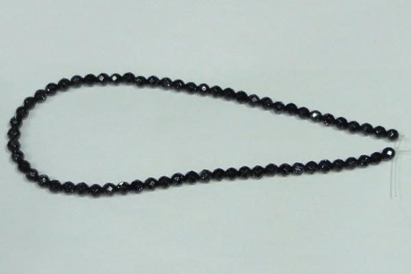 CGS105 15.5 inches 6mm faceted round blue goldstone beads wholesale