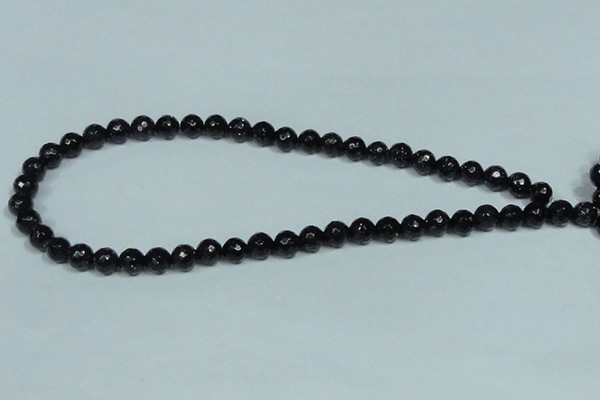 CGS106 15.5 inches 8mm faceted round blue goldstone beads wholesale